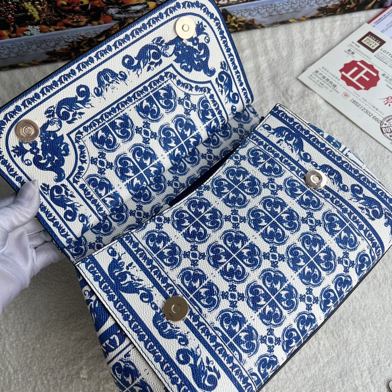 Dolce & Gabbana 杜嘉班納]牛皮印花 可斜挎/手提 帶鏡子 海外代