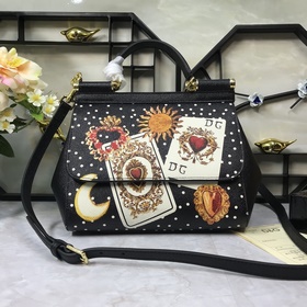 Dolce & Gabbana 杜嘉班納]牛皮印花 可斜挎/手提 帶鏡子 海外代