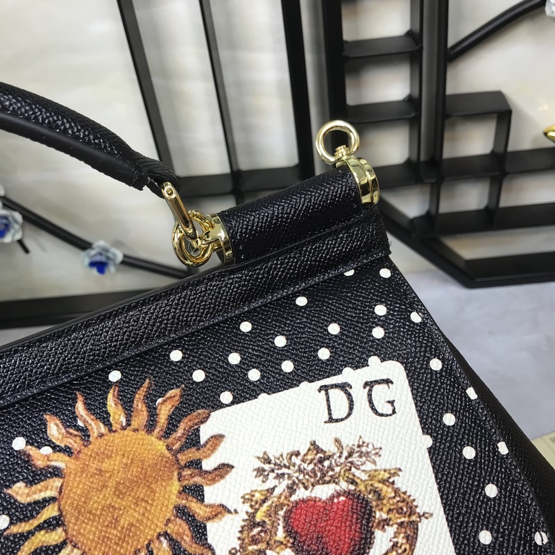 Dolce & Gabbana 杜嘉班納]牛皮印花 可斜挎/手提 帶鏡子 海外代