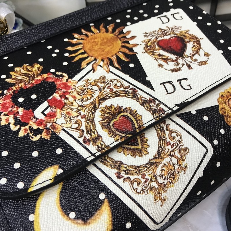 Dolce & Gabbana 杜嘉班納]牛皮印花 可斜挎/手提 帶鏡子 海外代