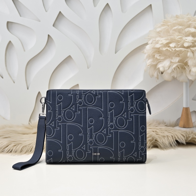 Dior-迪奧專櫃最新款手拿包 官網同步 本季新品 采用海軍藍色Gravity