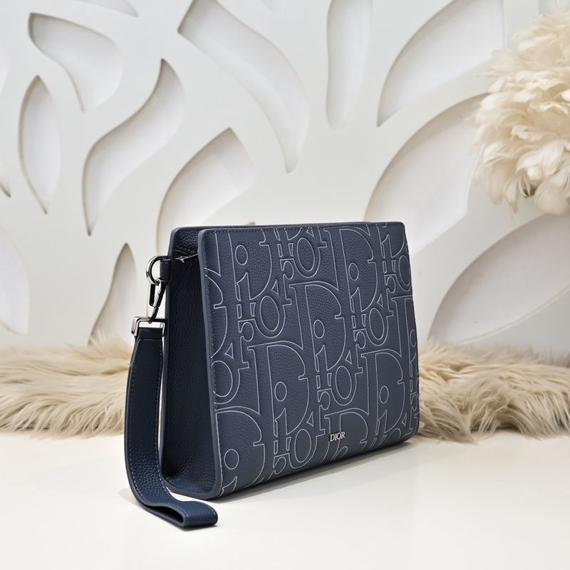 Dior-迪奧專櫃最新款手拿包 官網同步 本季新品 采用海軍藍色Gravity