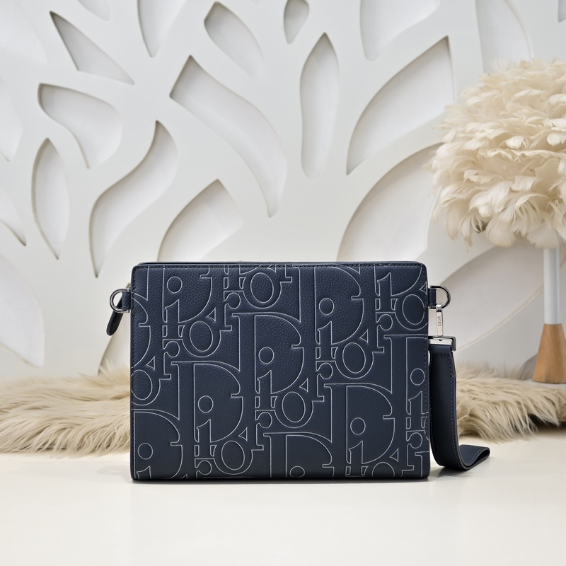 Dior-迪奧專櫃最新款手拿包 官網同步 本季新品 采用海軍藍色Gravity
