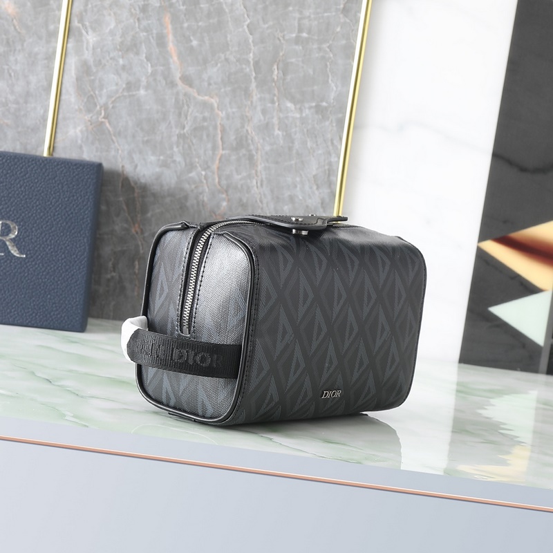 Dior Lingot洗漱包黑色CD Diamond 圖案帆布編號：2ADCA4