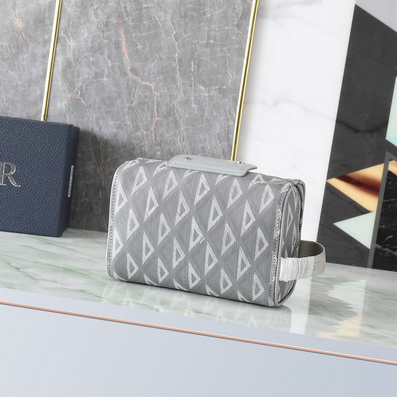 Dior Lingot洗漱包 迪奧灰 CD Diamond圖案帆布編號：2ADC