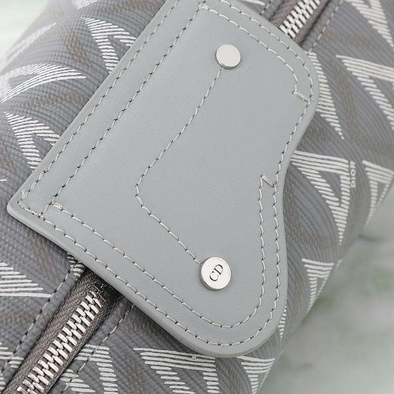 Dior Lingot洗漱包 迪奧灰 CD Diamond圖案帆布編號：2ADC