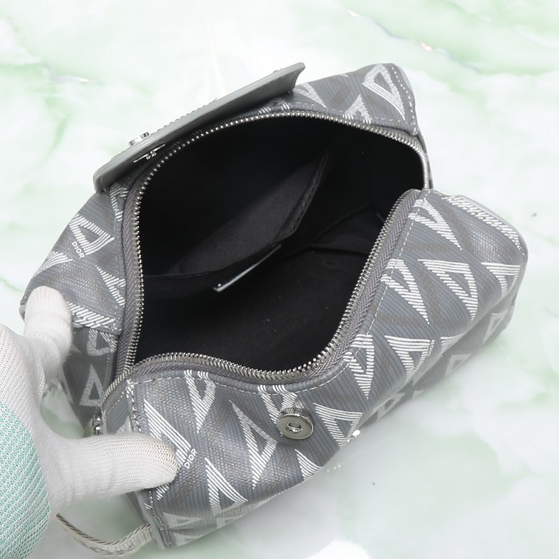 Dior Lingot洗漱包 迪奧灰 CD Diamond圖案帆布編號：2ADC