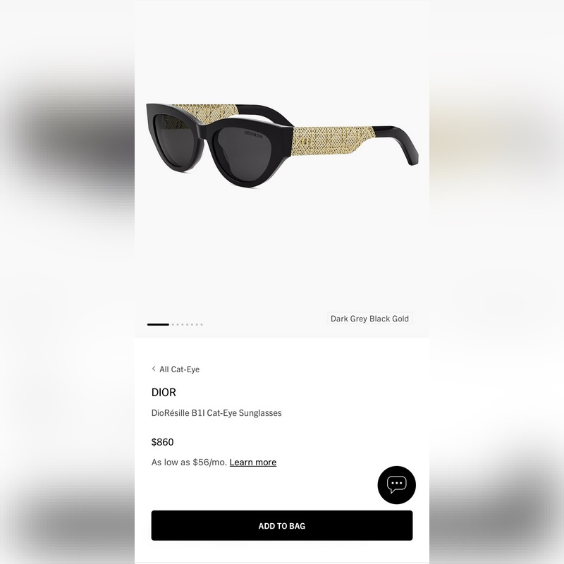 DIOR MOD：DioResille B1I Size：55口21 140