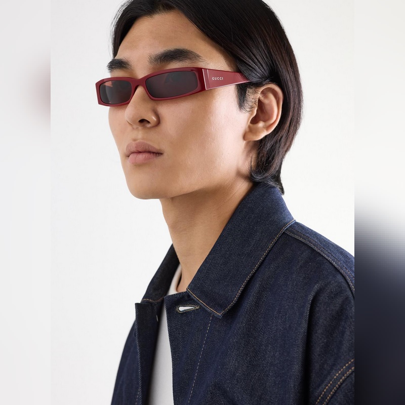 GUCCI新品 GG1778SA size：57口17-145 這款矩形鏡框太陽