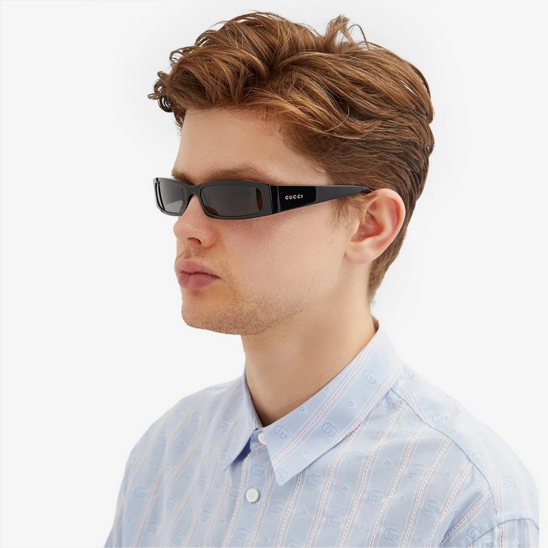 GUCCI新品 GG1778SA size：57口17-145 這款矩形鏡框太陽