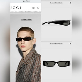 GUCCI新品 GG1778SA size：57口17-145 這款矩形鏡框太陽