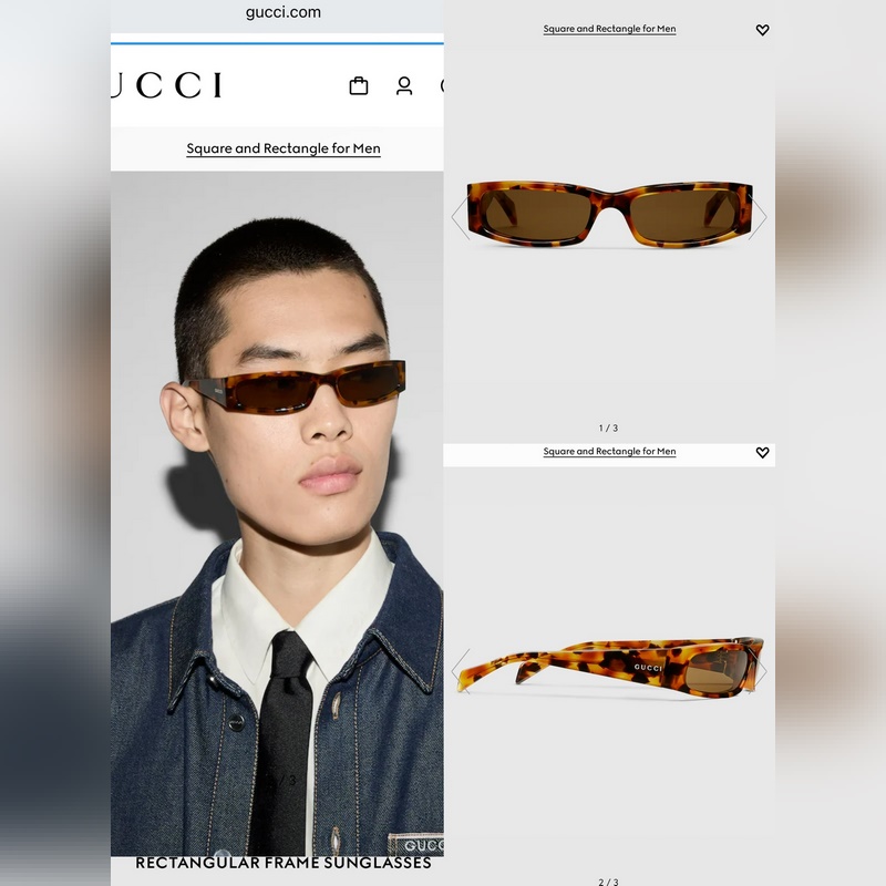 GUCCI新品 GG1778SA size：57口17-145 這款矩形鏡框太陽