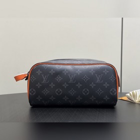 M15246黑花橙色 洗漱包系列 DOPP KIT 盥洗袋 本款 Dopp Ki