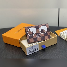 N40812啡格 Lv nigo聯(lián)名 頭像絲印卡包錢包 當(dāng)季新款 SLIM 卡夾