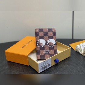 N40776啡格 Lv nigo聯(lián)名 頭像絲印卡包錢包 當(dāng)季新款 口袋錢夾 本款