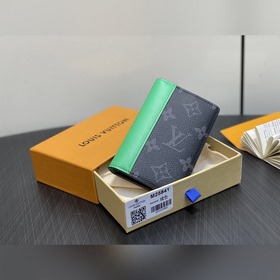 M25841黑花/綠色 卡包錢包 當(dāng)季新款 口袋錢夾 本款口袋錢夾取材 Mono