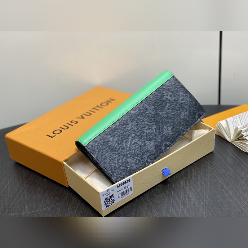 M25846黑花/綠色 長款西裝夾錢包 當季新款 BRAZZA 錢夾 本款 Br