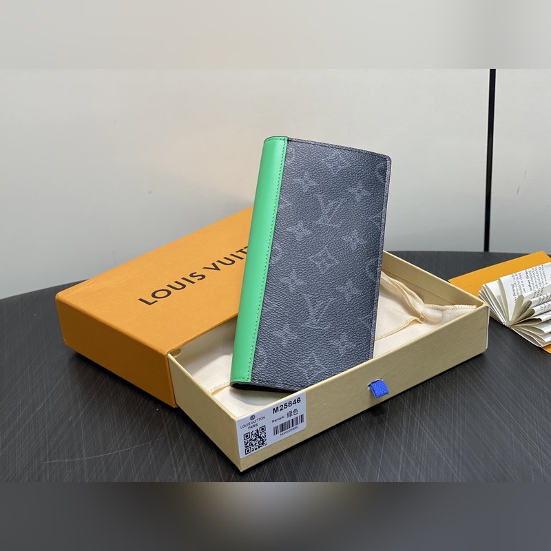 M25846黑花/綠色 長款西裝夾錢包 當季新款 BRAZZA 錢夾 本款 Br