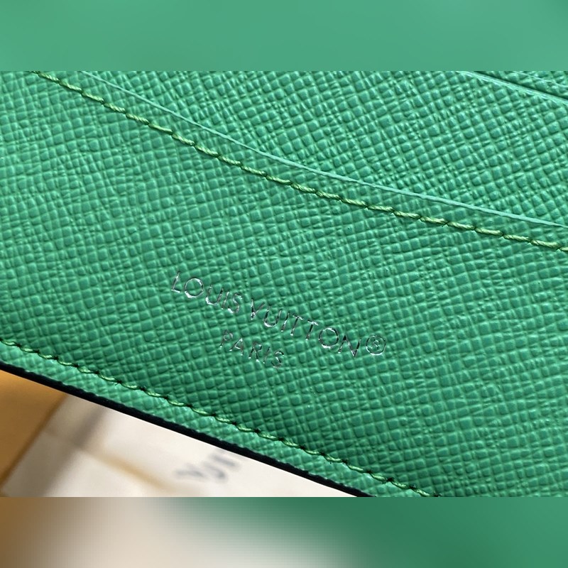 M25849黑花/綠色 短款西裝夾錢包 MULTIPLE 錢夾 新款男士短夾 本