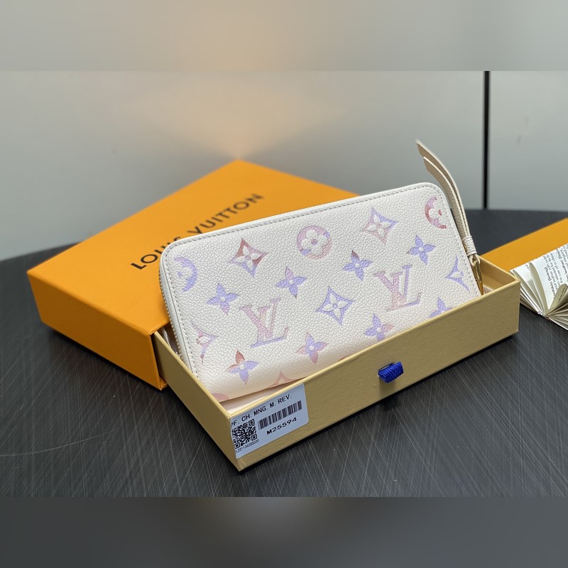 M25594米白 七夕限定幻彩全皮單拉鍊錢包 NEW Zippy Wallet