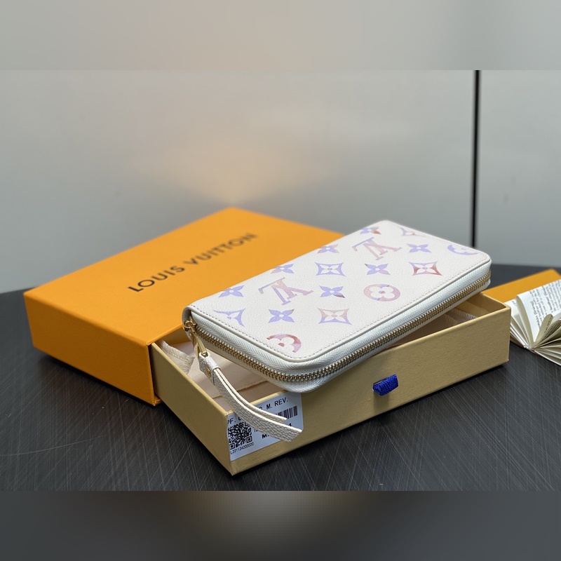 M25594米白 七夕限定幻彩全皮單拉鍊錢包 NEW Zippy Wallet