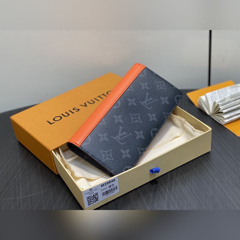 M25846黑花/橙色 長款西裝夾錢包 當季新款 BRAZZA 錢夾 本款 Br