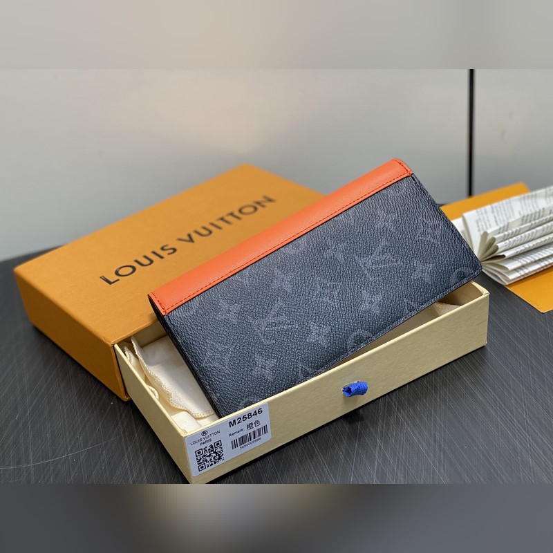 M25846黑花/橙色 長款西裝夾錢包 當季新款 BRAZZA 錢夾 本款 Br