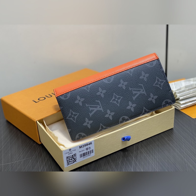 M25846黑花/橙色 長款西裝夾錢包 當季新款 BRAZZA 錢夾 本款 Br