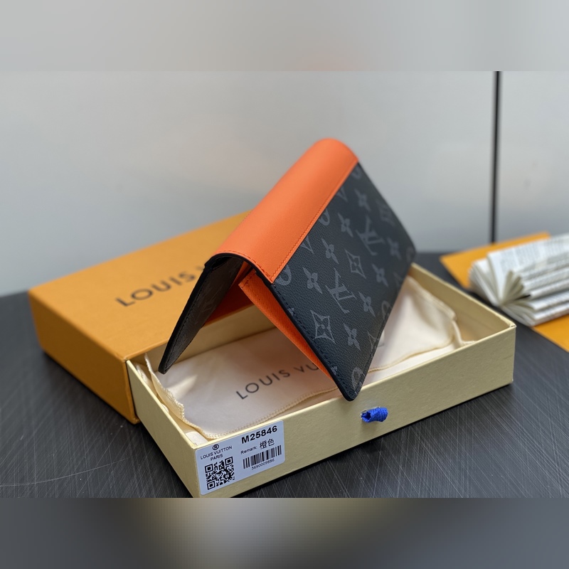 M25846黑花/橙色 長款西裝夾錢包 當季新款 BRAZZA 錢夾 本款 Br