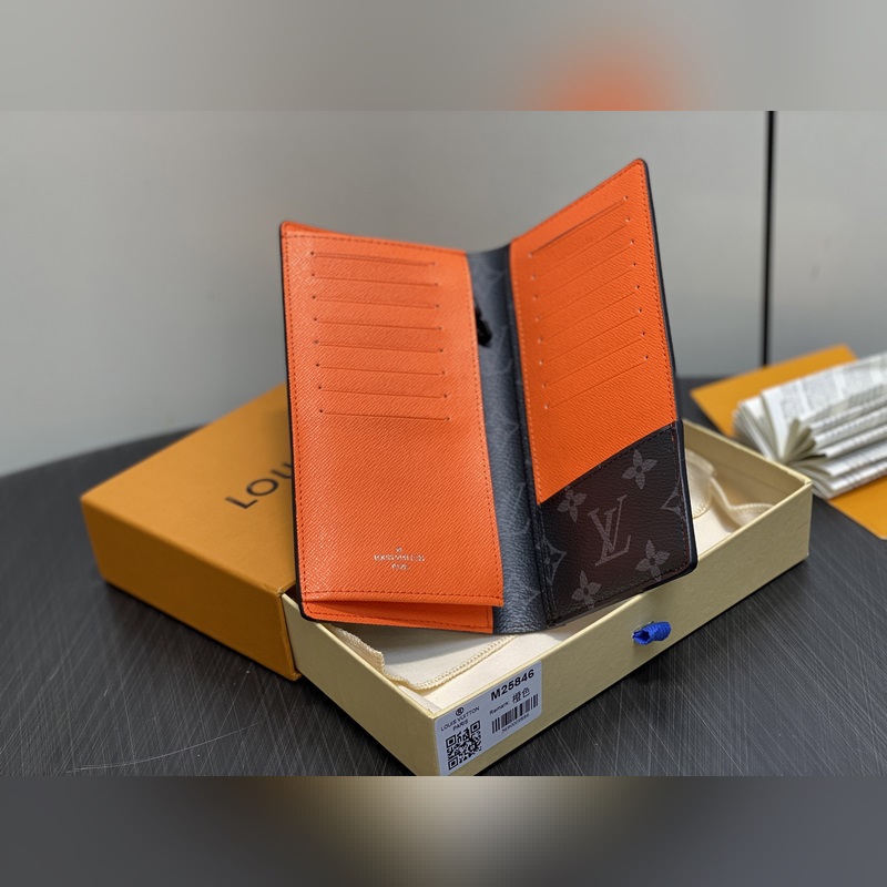 M25846黑花/橙色 長款西裝夾錢包 當季新款 BRAZZA 錢夾 本款 Br