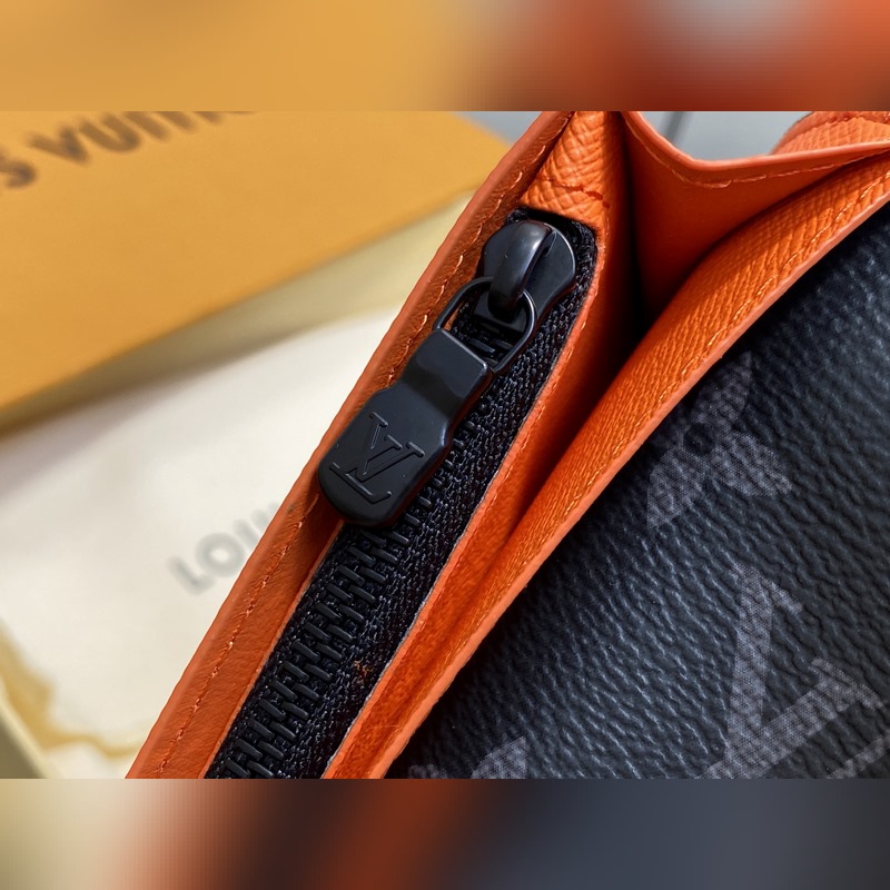 M25846黑花/橙色 長款西裝夾錢包 當季新款 BRAZZA 錢夾 本款 Br