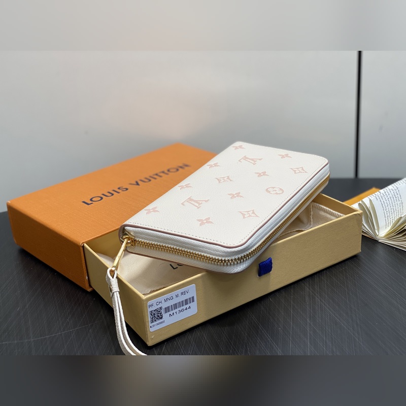 M13644奶油色 絲印全皮單拉鍊錢包 Zippy 拉鍊錢夾 這一季特有的雙色者