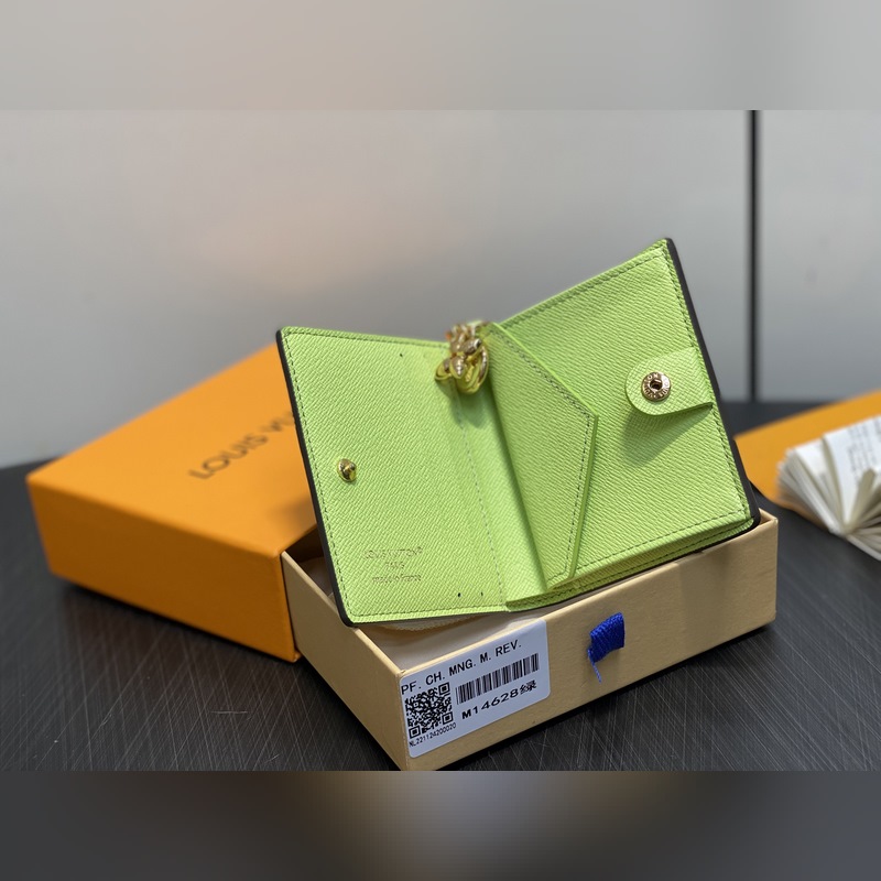 M14628綠色 兩折錢包 本款LV Charms 口袋錢夾 M14718粉 M