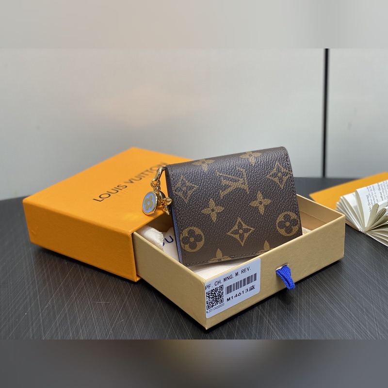 M14613藍色 兩折錢包 本款LV Charms 口袋錢夾 M14718粉 M