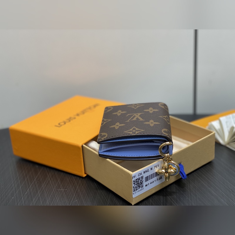 M14613藍色 兩折錢包 本款LV Charms 口袋錢夾 M14718粉 M