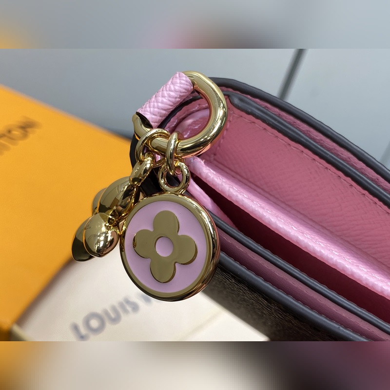 M14718粉色 兩折錢包 本款LV Charms 口袋錢夾 M14718粉 M