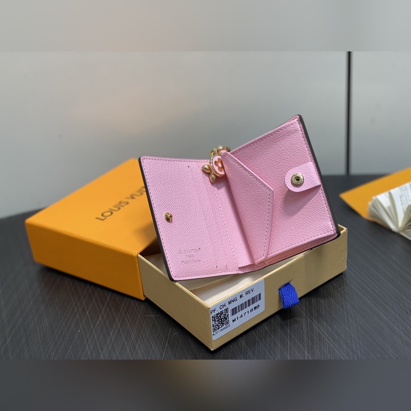 M14718粉色 兩折錢包 本款LV Charms 口袋錢夾 M14718粉 M