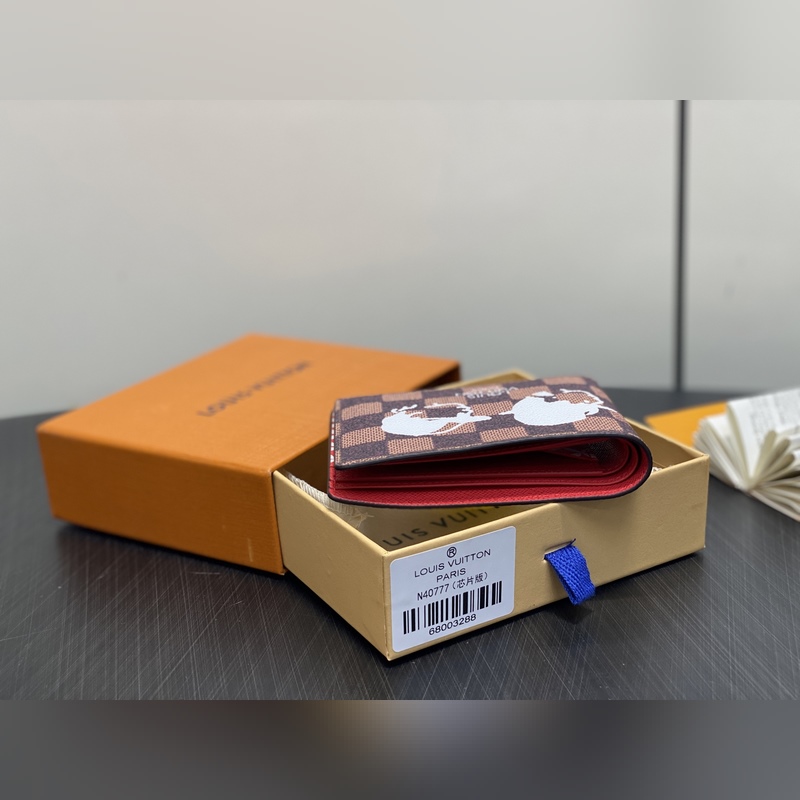 N40777啡格 Lv nigo 聯(lián)名款 頭像絲印短款西裝夾錢包 當季新款 MU