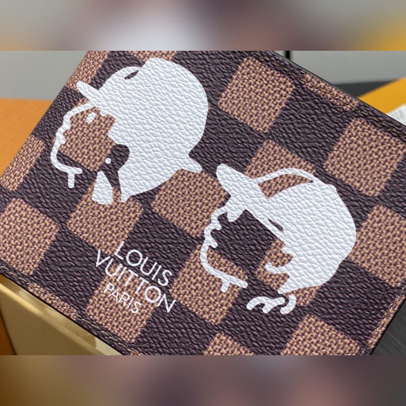 N40777啡格 Lv nigo 聯(lián)名款 頭像絲印短款西裝夾錢包 當季新款 MU