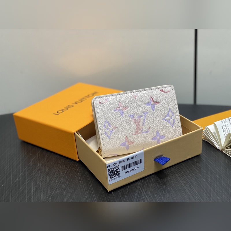 M25595米白 七夕限定幻彩全皮兩折錢包 Claire Wallett 錢夾