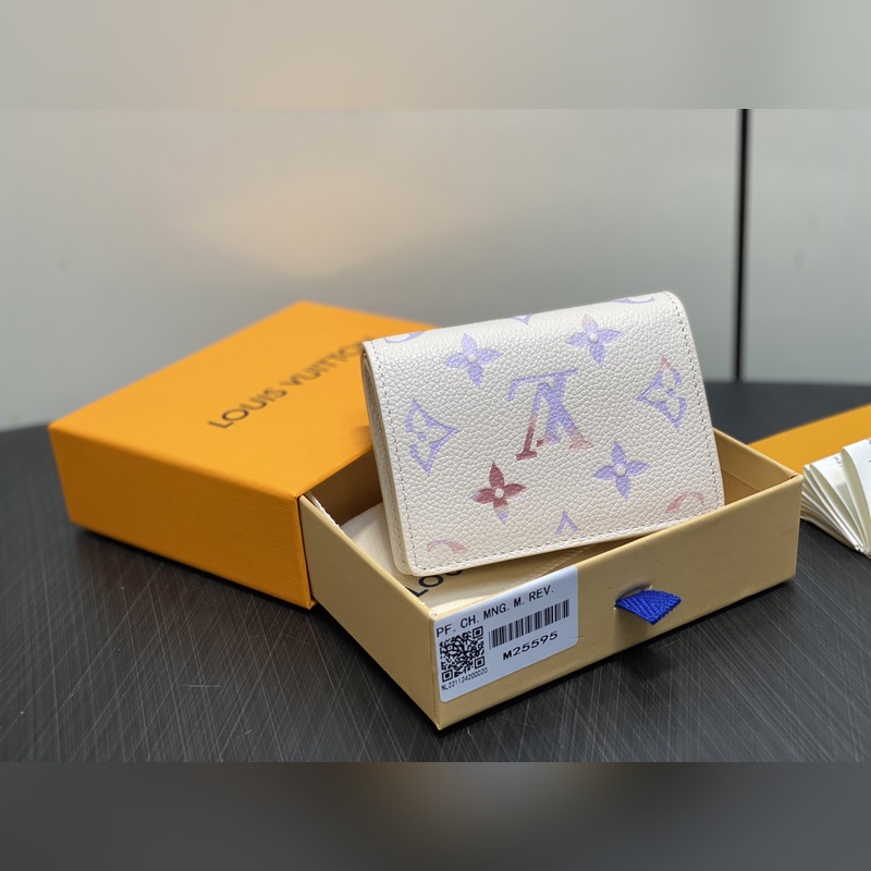 M25595米白 七夕限定幻彩全皮兩折錢包 Claire Wallett 錢夾