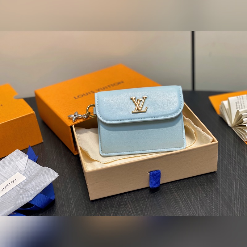 M14614淺藍色 特級升級版 全皮卡包錢包 TINY RECTO VERSO