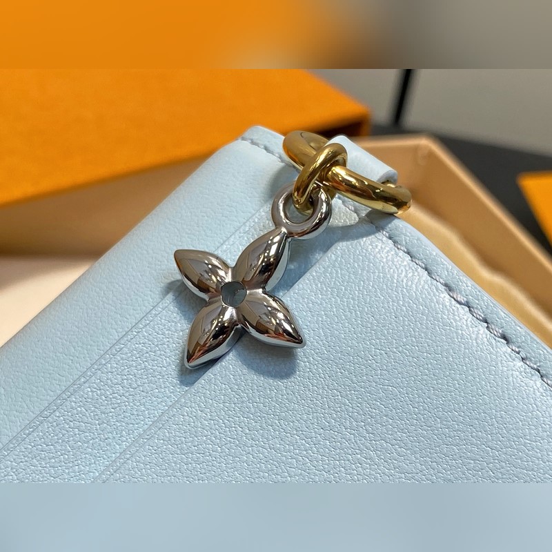 M14614淺藍色 特級升級版 全皮卡包錢包 TINY RECTO VERSO