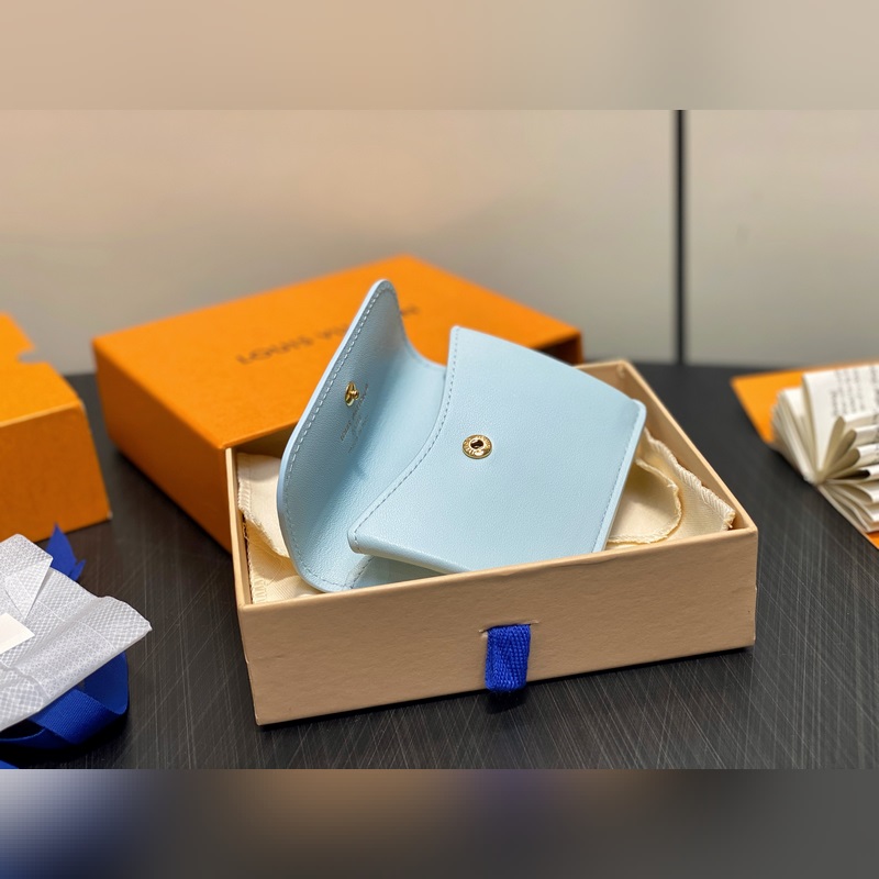M14614淺藍色 特級升級版 全皮卡包錢包 TINY RECTO VERSO
