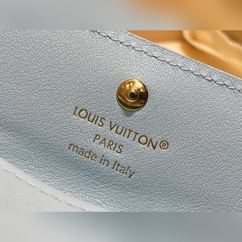 M14614淺藍色 特級升級版 全皮卡包錢包 TINY RECTO VERSO