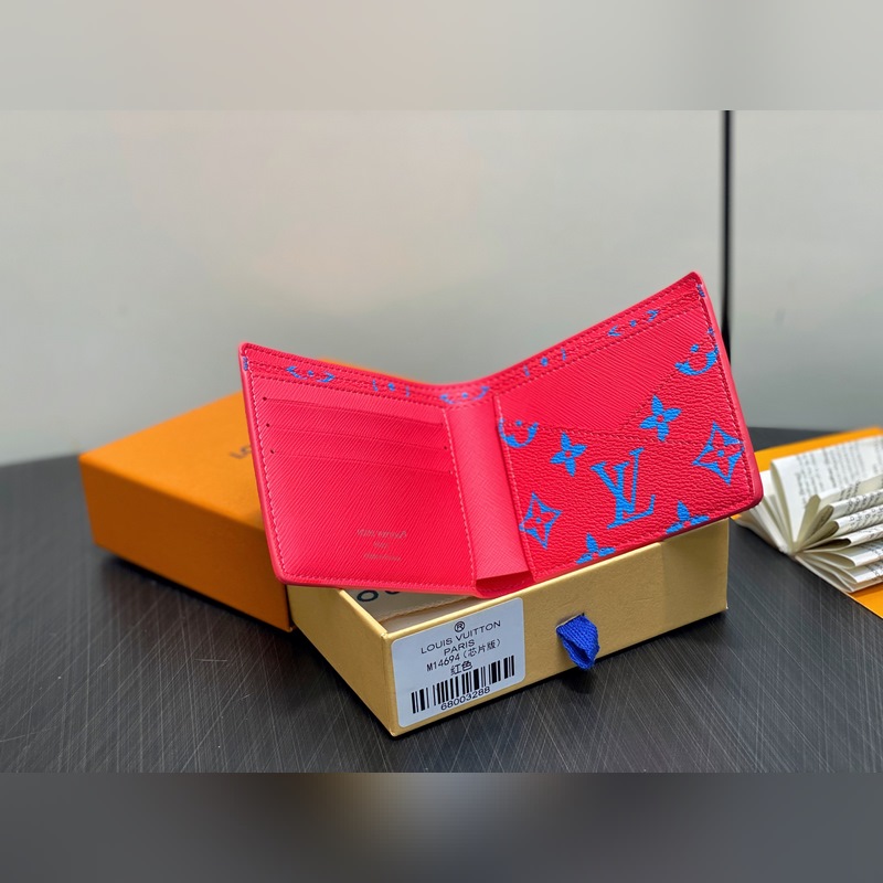 M14694紅色 短款西裝夾錢包 MULTIPLE 錢夾 新款男士短夾 本款 M