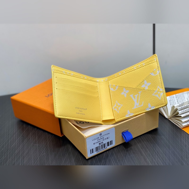 M14694黃色 短款西裝夾錢包 MULTIPLE 錢夾 新款男士短夾 本款 M