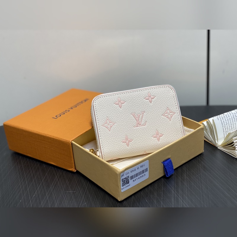 M14563奶油色 絲印全皮單拉鍊零錢包 Zippy 拉鍊零錢 此款 Zippy