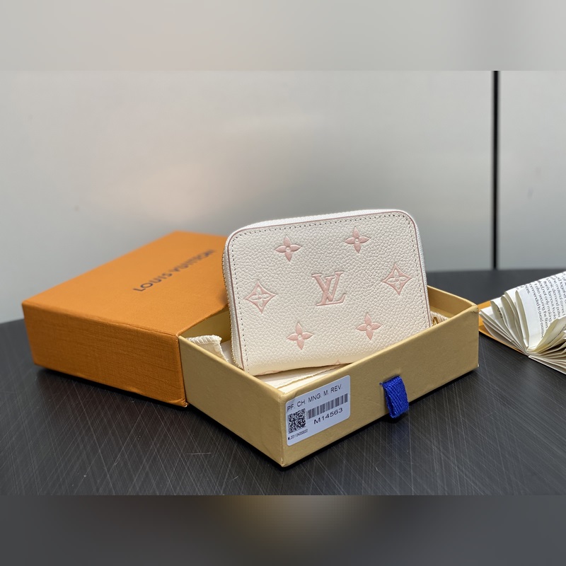 M14563奶油色 絲印全皮單拉鍊零錢包 Zippy 拉鍊零錢 此款 Zippy