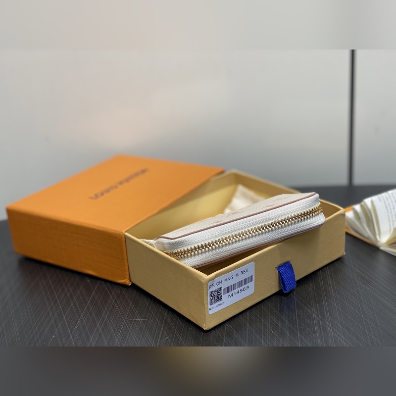 M14563奶油色 絲印全皮單拉鍊零錢包 Zippy 拉鍊零錢 此款 Zippy